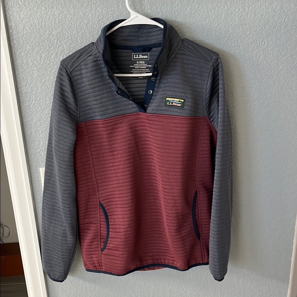 L.L. Bean Gray and Red Pullover
